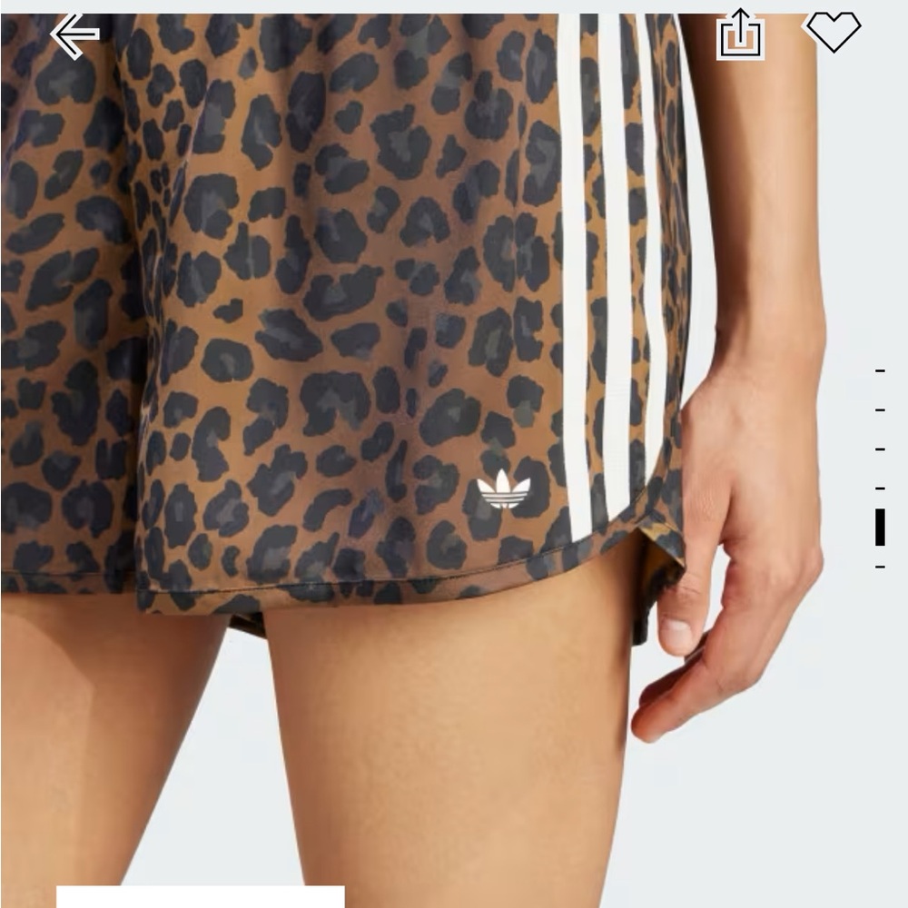 Adidas Leopard Print Women's Shorts - Brown and Black